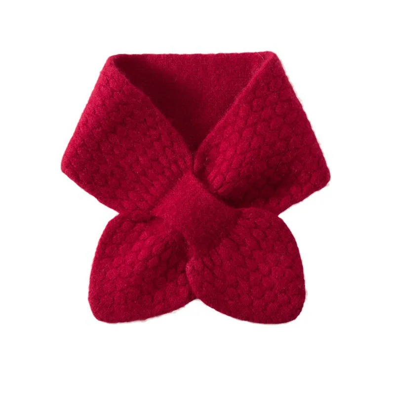 بسيطة وشاح صغير المرأة الخريف والشتاء معطف الديكور وهمية طوق الصليب مثقب لون نقي العصرية كل مباراة كسول وشاح #6