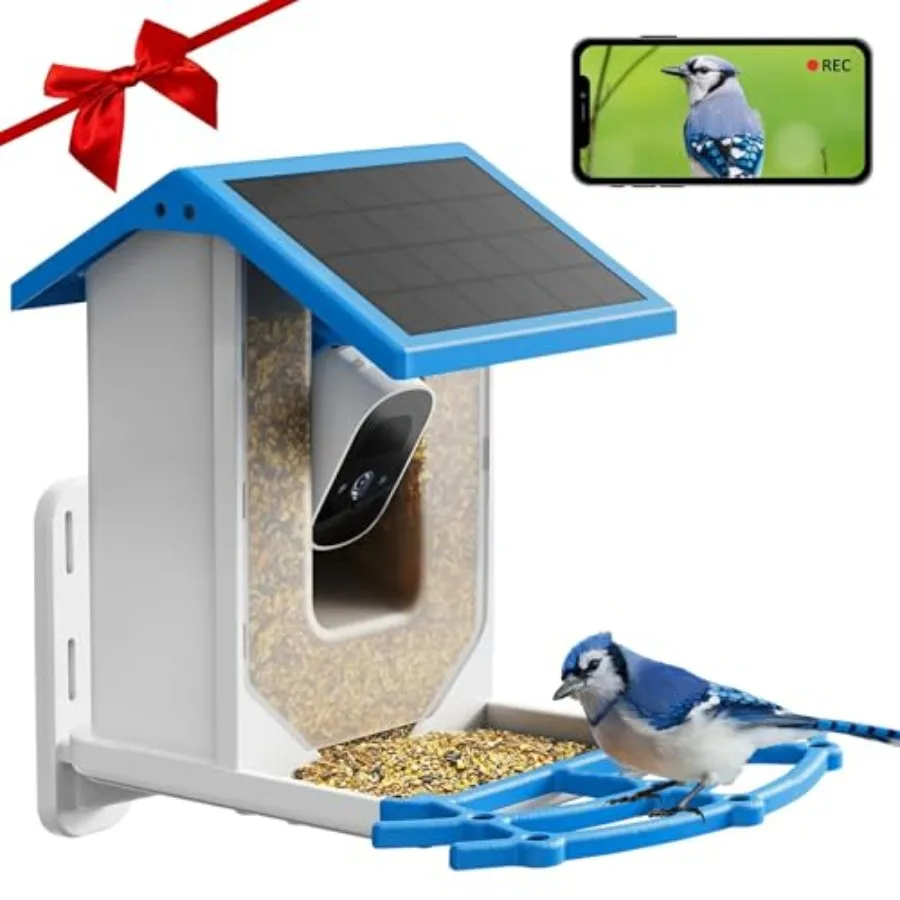 

Smart Bird Feeder with Camera HD Solar Powered Bird Feeder with Camera Night Vision Camera with Motion Detection WiFi Bird Cam