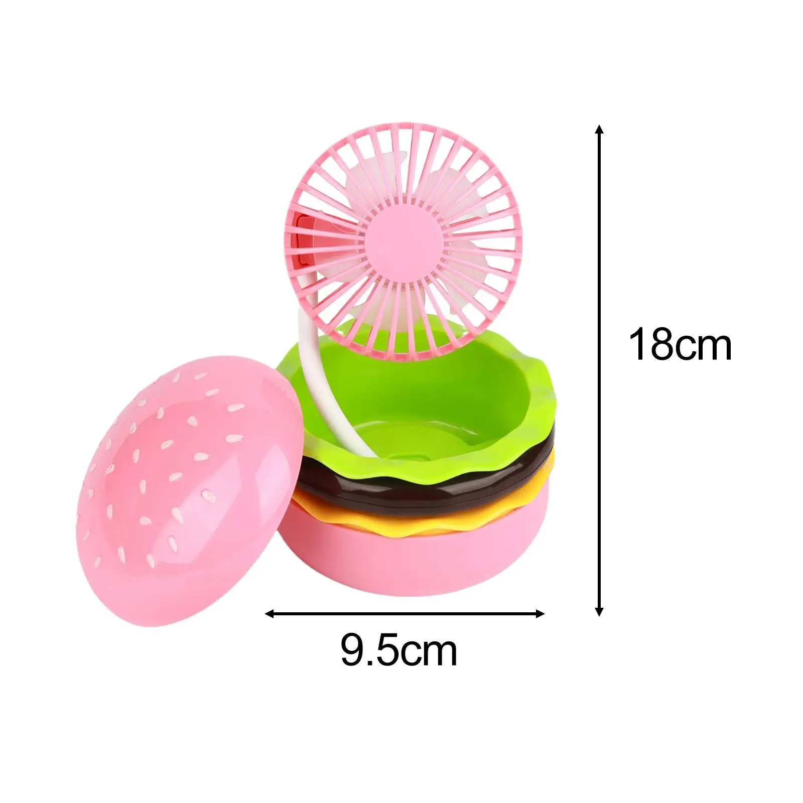 Niedlicher Burger Mini Schreibtisch ventilator Hand ventilator kompakt klappbar leise Kinder Outdoor Hand ventilator USB Schreibtisch ventilator für Zuhause Make-up Mädchen Büro