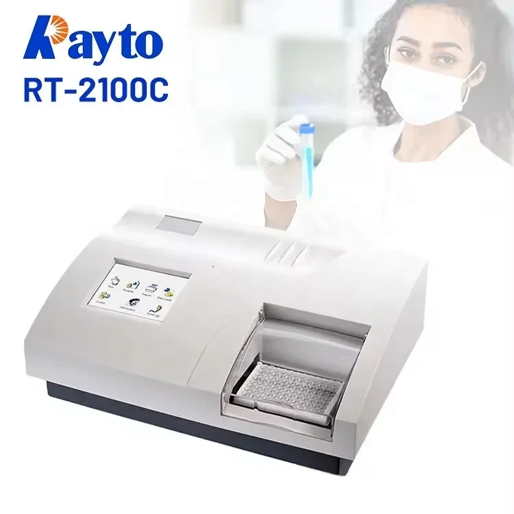 Diagnostic Elisa Machine Rayto ELISA Analyzer Touch Screen RT-2100C 96 Well Plate Microplate Reader