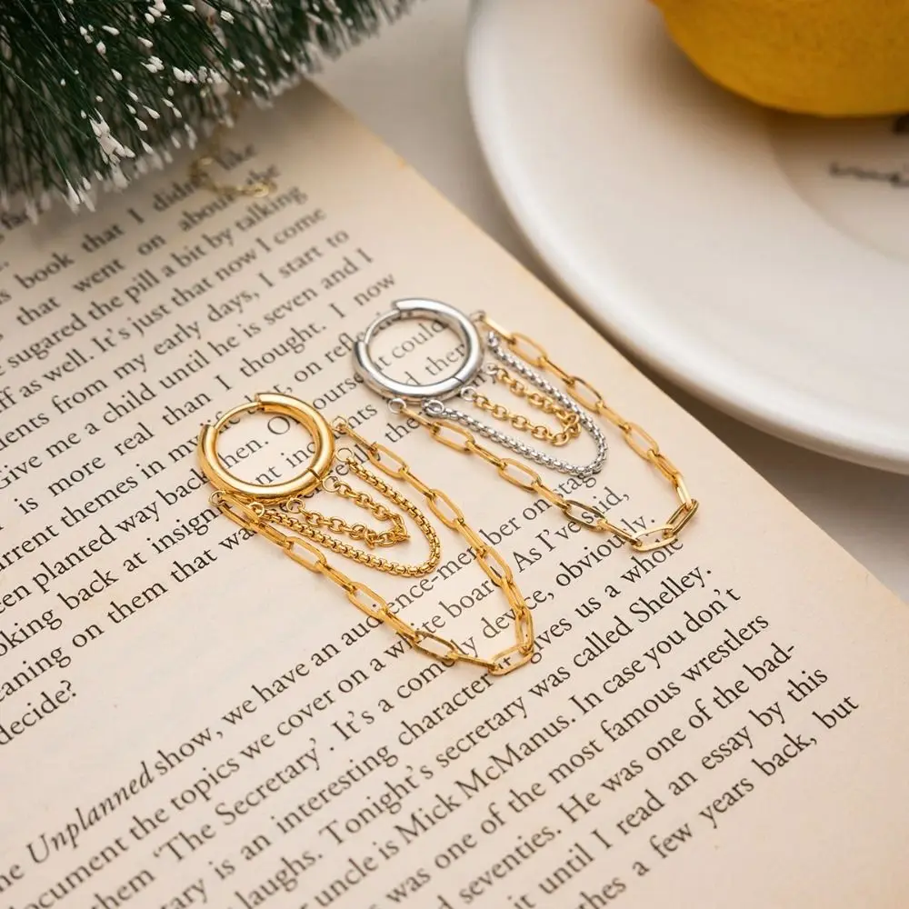 Boucles d'oreilles à pampilles de couleurs mélangées, plaquées or 18 carats, Design Simple, en acier inoxydable, haut de gamme, légères, de luxe, plaquées or