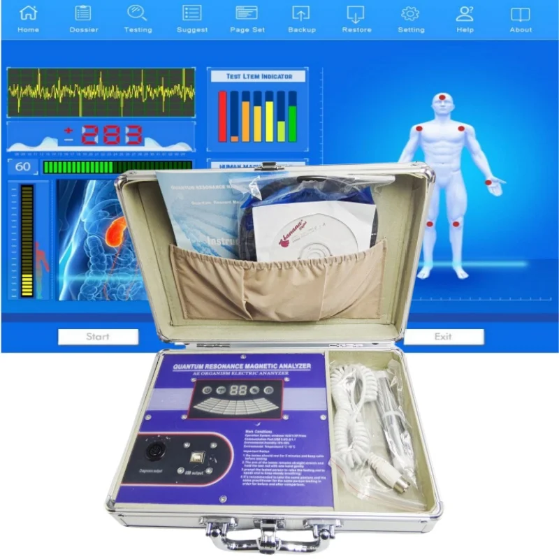 2024 Touch Screen french quantum biochemical analysis system health analyzer quantum resonance magnetic review analyzer software