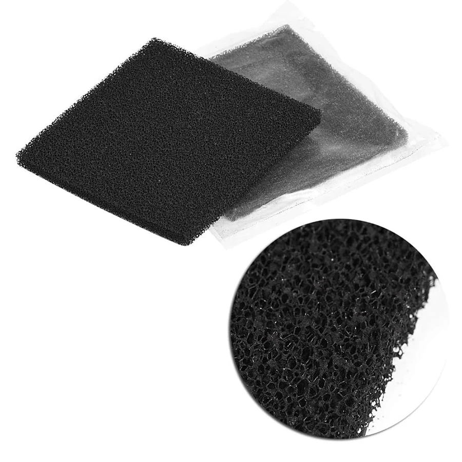 A83G 10Pcs Activated Carbon Sponge Filter Foam Sound-Absorbing Vacuum Cleaner Filter Set Installed in the Smoke Absorber