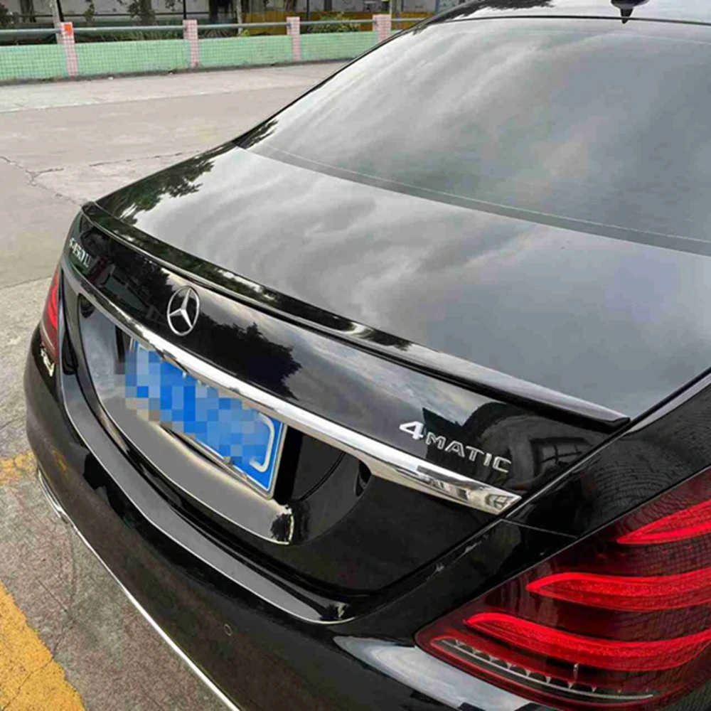 FOR Mercedes W222 S-Class S63 S300 S350 S400 S500 S550 4 Door Sedan AMG Style 2014 - UP Carbon Fiber Rear Trunk Spoiler Wing