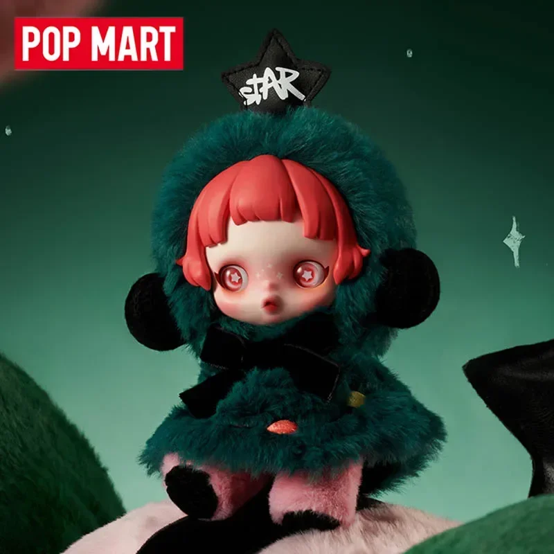 Pop mart crânio panda inverno sinfonia série anime figura de ação acho saco ornamento estatuetas decoração para casa bonecas de mesa modelo meninas