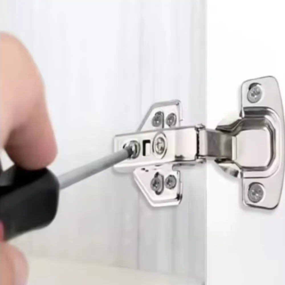 Engsel Pintu Kabinet Stainless Steel Pintu Lemari Engsel Tersembunyi Tenang Tutup Lembut dengan Sekrup Furnitur