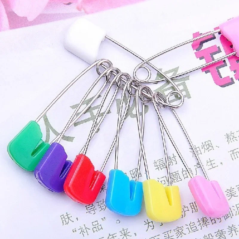 20Pcs/Lot DIY Candy Color Safety Pins Findings Safe Secure Clips for Baby Care Shower Cloth Diaper Pins Brooch Holder