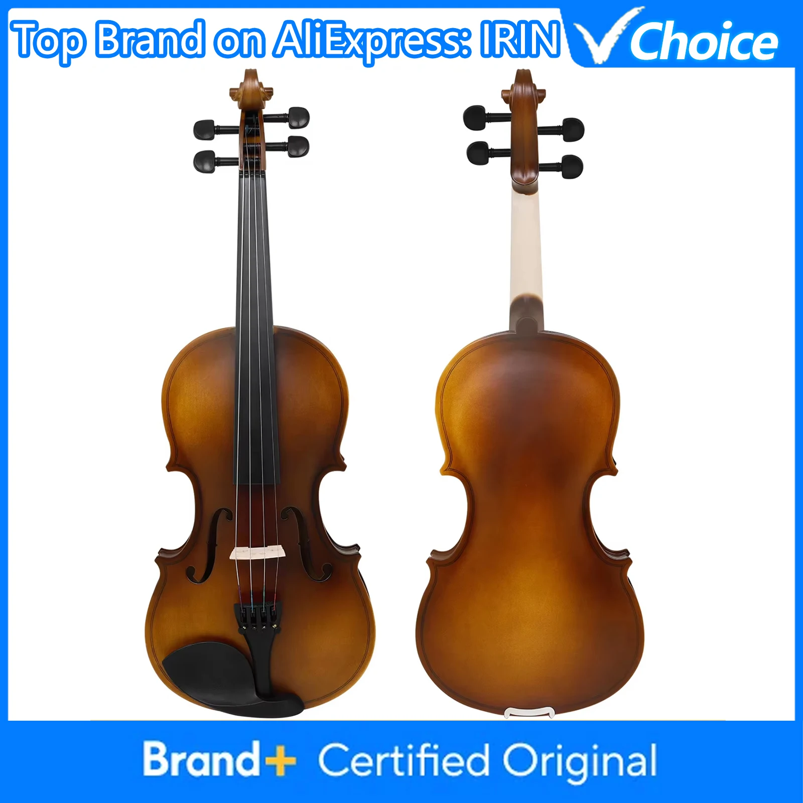 

Акустическая скрипка IRIN 4/4 3/4 из массива дерева, натурального цвета, яркая, из липы, в комплекте со струнами, смычком и чехлом