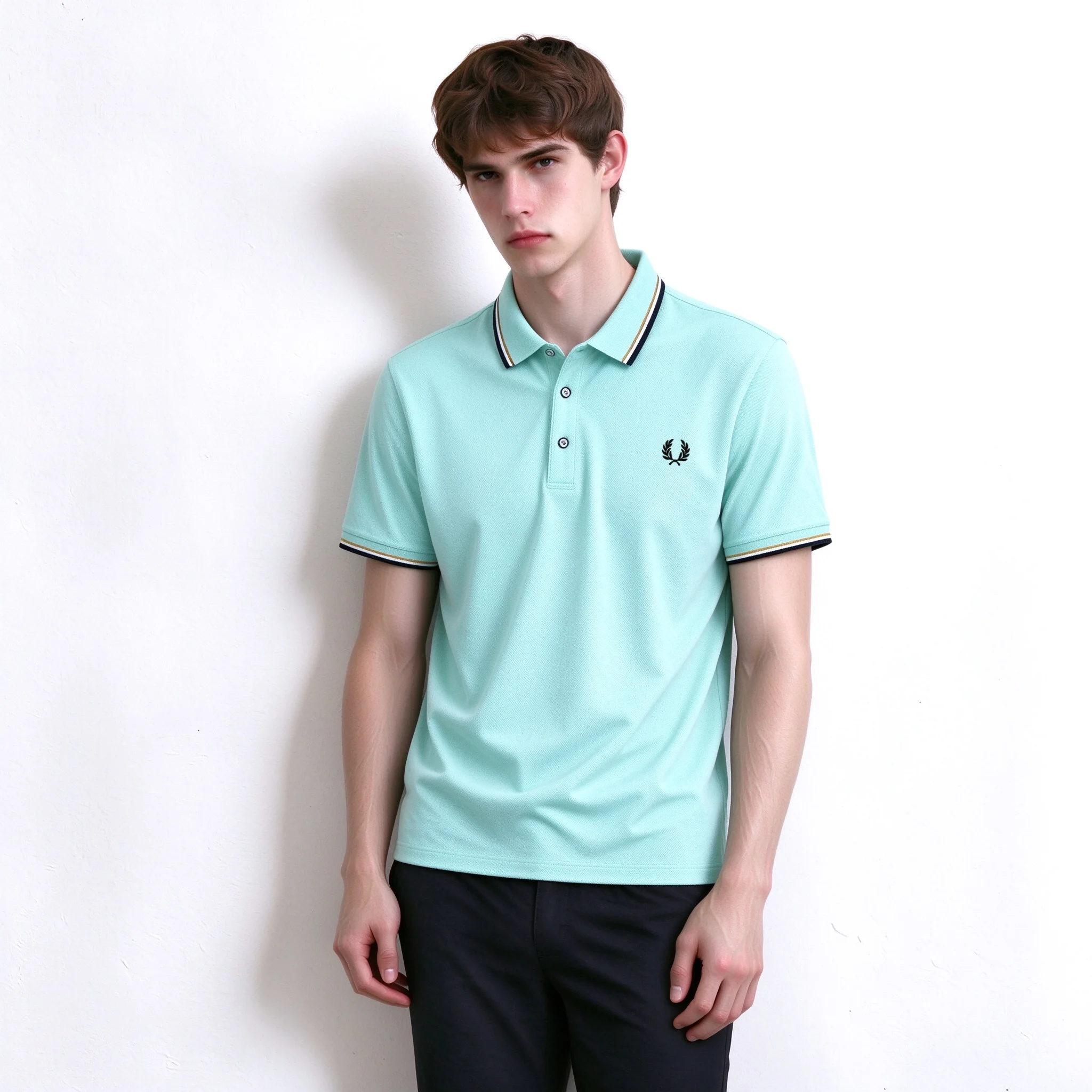 Fred Perry Polo Shirt Business Lace Multi Color FP Black Embroidered Breathable Polo Shirt Light Luxury Street Fashion Polo Shir