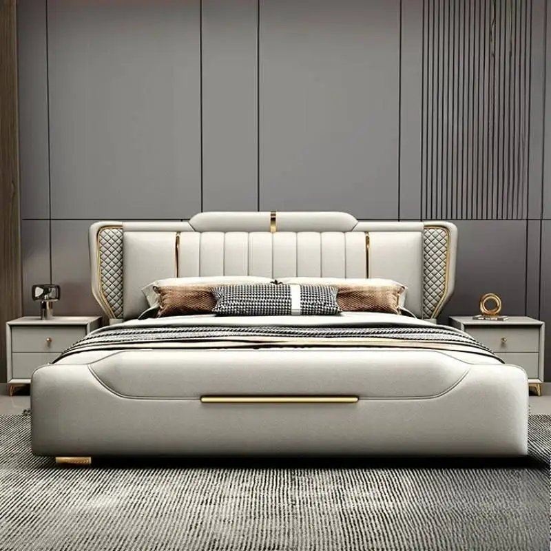 

Luxury Accessories Bed Frames Decoration Double Household Storage Bed Frames Bases Solid Wood Cama Box Casal Furniture For Home