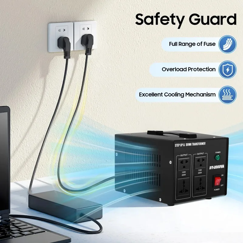 【Professional Grade】TX 2000W Voltage Converter Transformer Power Converter Heavy Duty Step Up/Down Transformer 110V to 220V / 22 - view 3