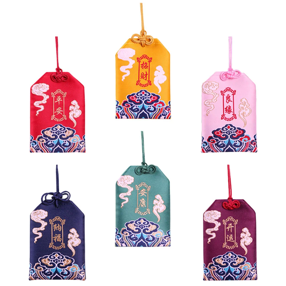 6 Pcs Blessing Bag Japanese Style Fortune at Home Amulet Decoration Omamori Cloth Amulets Bags Gift Pendant