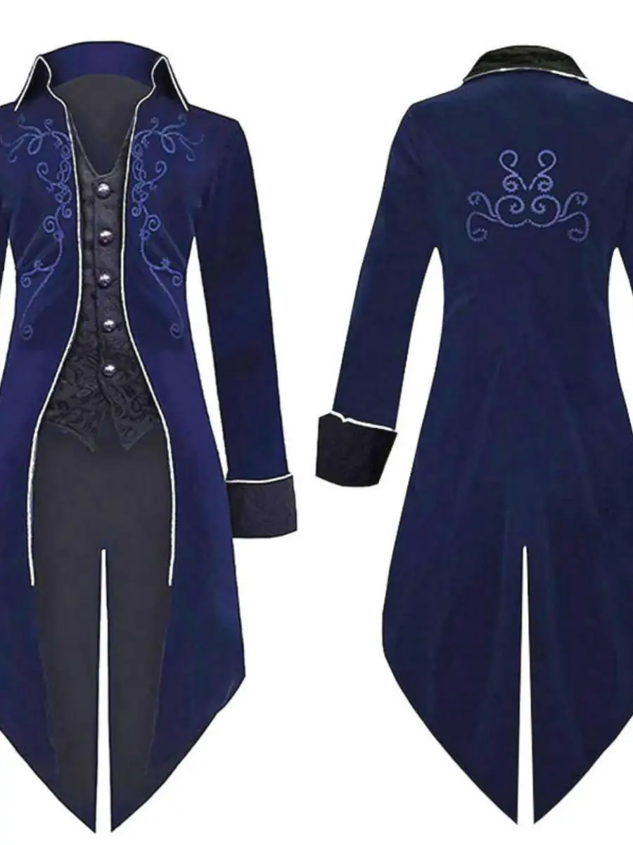 Halloween Slipjas Heren Lange Jas Punk Sle Hof Prestaties Retro Middeleeuws Kostuum M Model Polyester Lente Faion