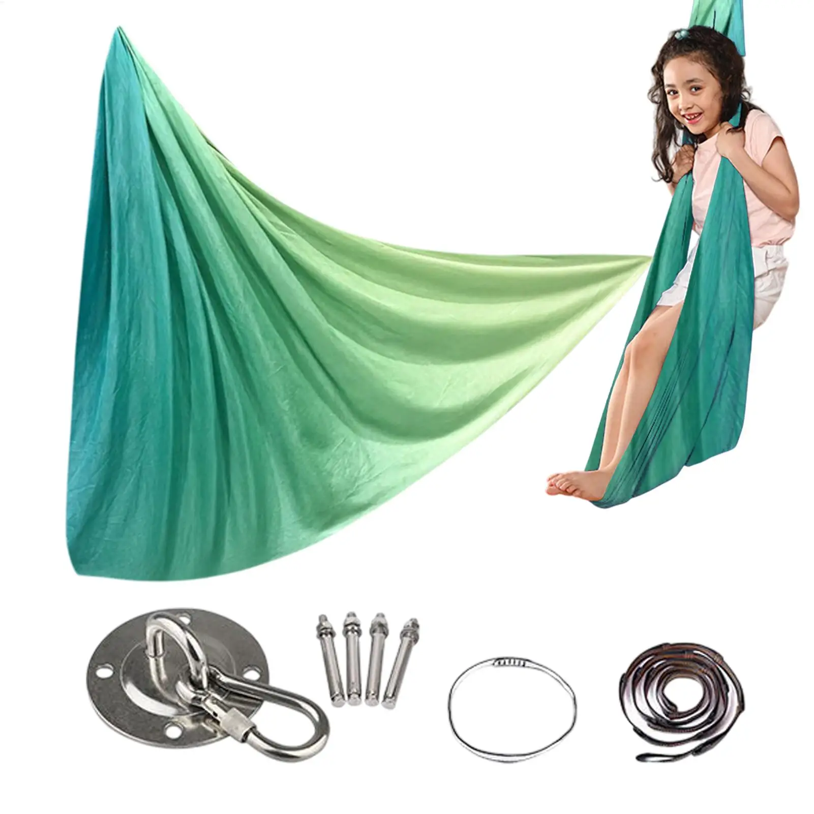 Elastic Sensory Swing Hammock Aerial Yoga Hammock Adjustable Aerial Yoga Adult Healing Hammock Swing Set Elastic Fabric Hammock