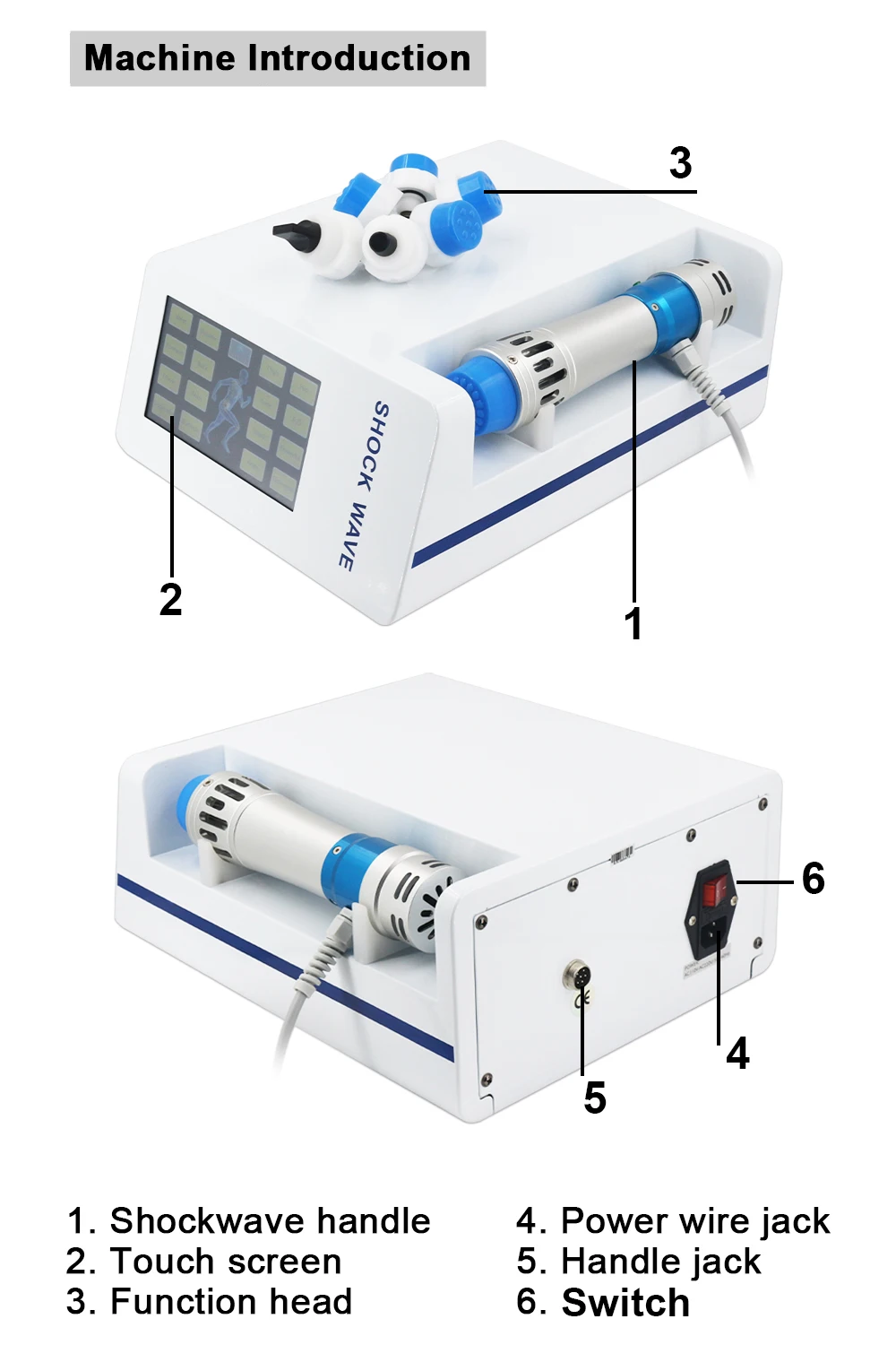 Professional Shockwave Therapy Machine For ED Treatment And Plantar Fascitis Massager 300MJ Shock Wave Instrument Tennis Elbow