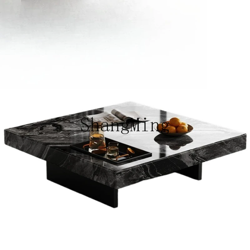 

ZYY natural marble light luxury high-end design coffee table tea table