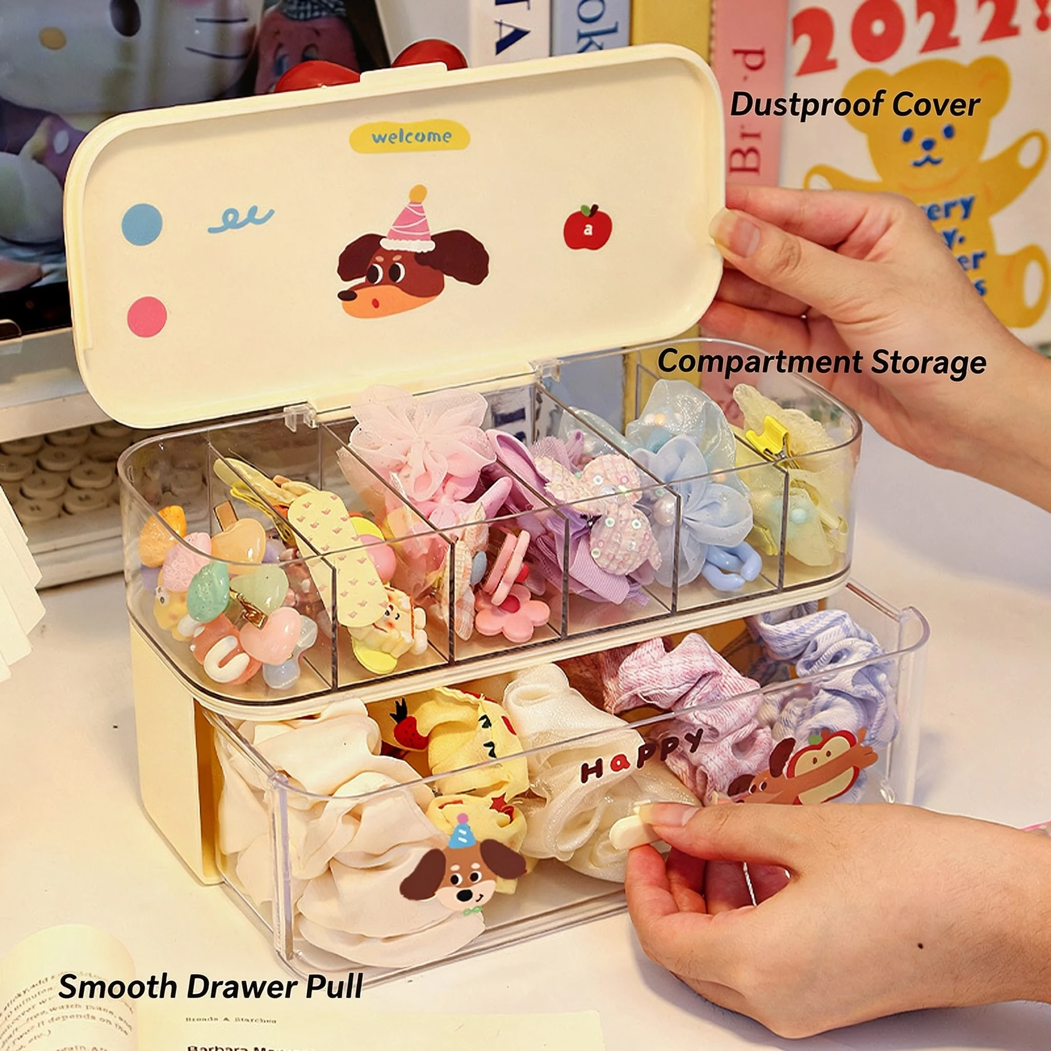 헤어 액세서리 정리함, 2단 데스크탑 수납 서랍, 먼지 - Women Accessories Drawer 리뷰 및 가격