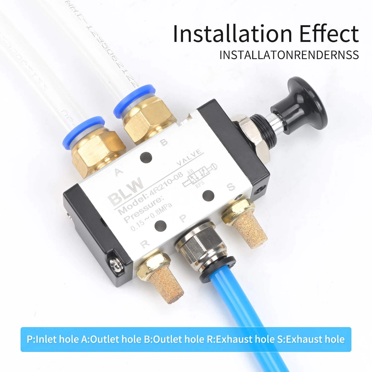 سبائك الألومنيوم الهوائية اليد الزناد صمام 4R210-08 اسطوانة التحكم التبديل مع 310-10 الاتجاه دليل صمام 4H210-08