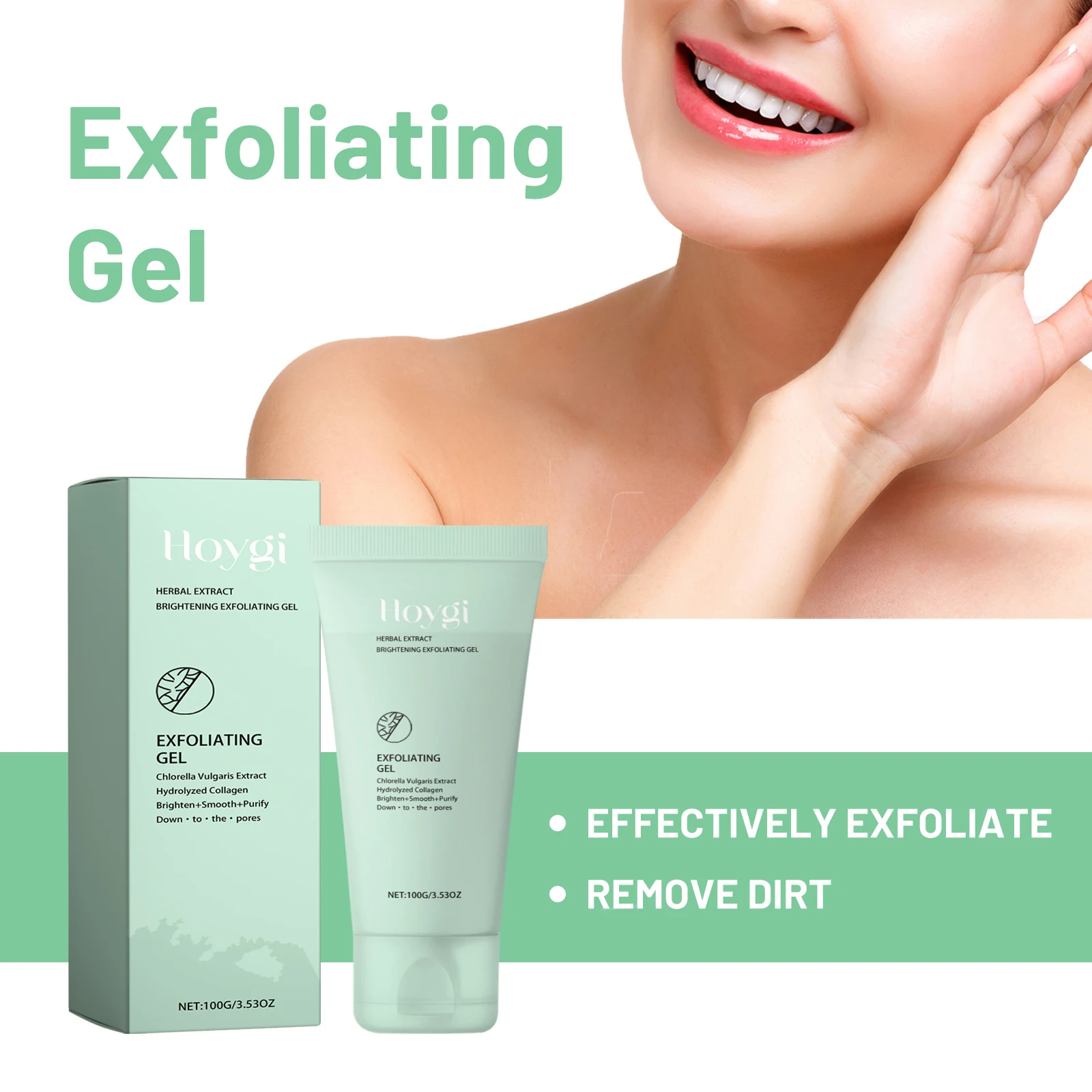 

HOYGI Herbal Exfoliating Gel for Face Oil Control Remove Dead Skin Cleaning Pores Brightening Nourish Reduce Dirt Whitening Skin