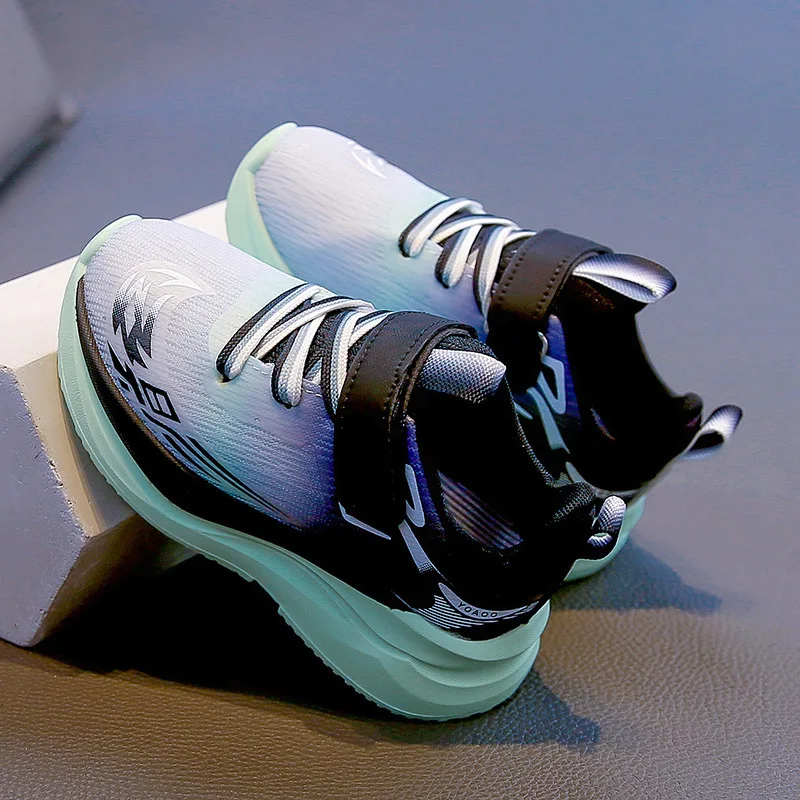 2025년 가을 아동용 회전 버튼 스니커즈, 화려하고 멋진 남아 여아 러닝화, 두꺼운 부드러운 밑창 아동 스포츠화