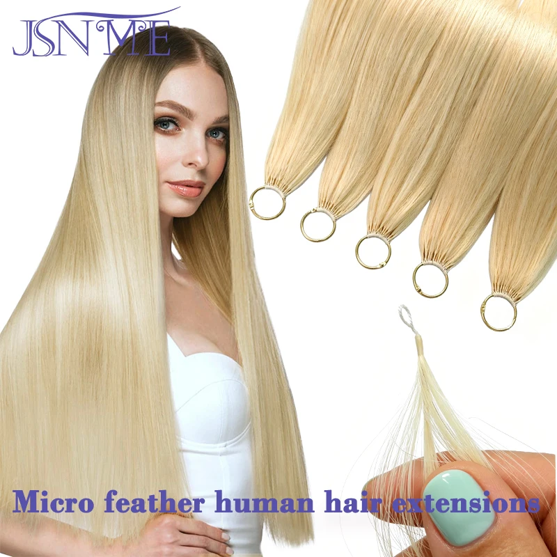

Third generation Straight Micro feather New hair extensions Remy Natural Human Hair Bundles Black Brown Blonde 613 Color Women