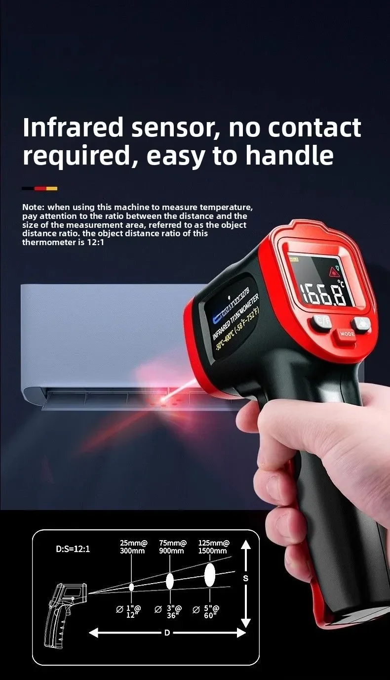 Able Automobile Thermometer Thermometer Special Temperature Measurement High-precision Household Infrared Temperature Detector