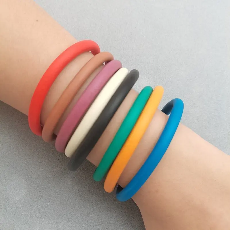 New Bohemian Multi-color Optional Eight-pack Hand-designed Hoop Rubber Bracelet Ethnic Style Multi-wear Matching Bracelet