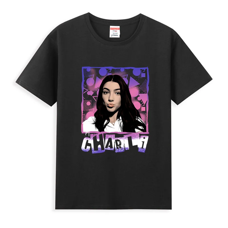 

2025 Men T Shirt Casual Charli D'Amelio Abstract Light Kiss T-shirt Graphic Summer Short Sleeves 100% Cotton S-3XL