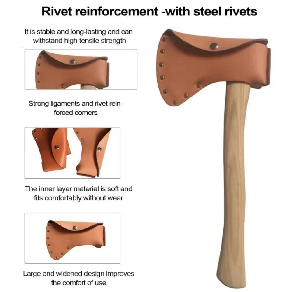 

1pc Axe Protective Cover Portable Axe Blade Sheath Thick Material Adjustable Fit Hatchet Protective Cover For Outdoor Camping