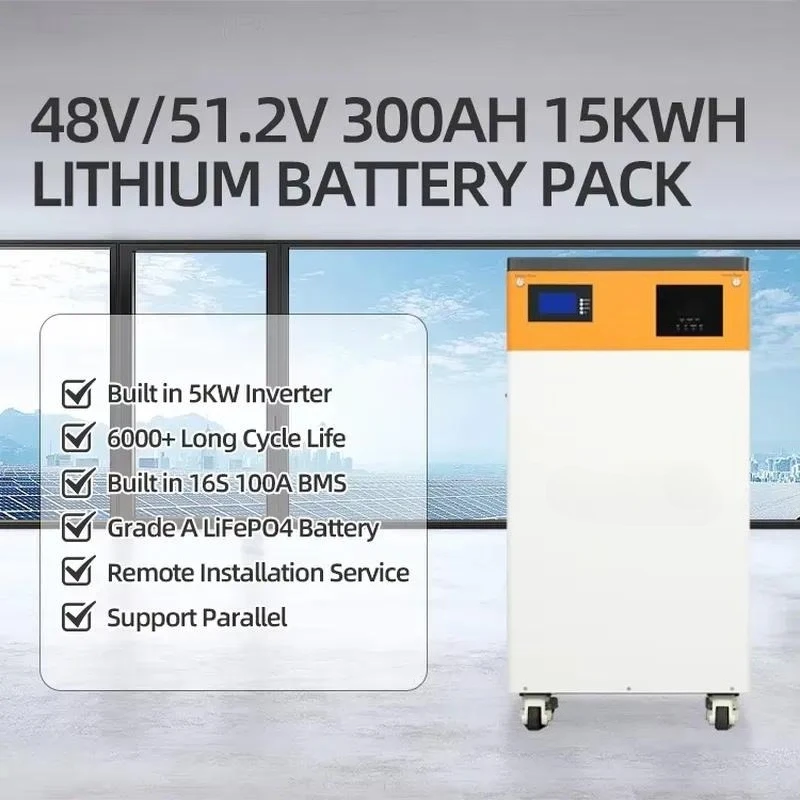 51.2V 314Ah 16kWh All-in-One Solar Energy Storage System with Built-in 5KW 10KW Single Phase Inverter for Home Use