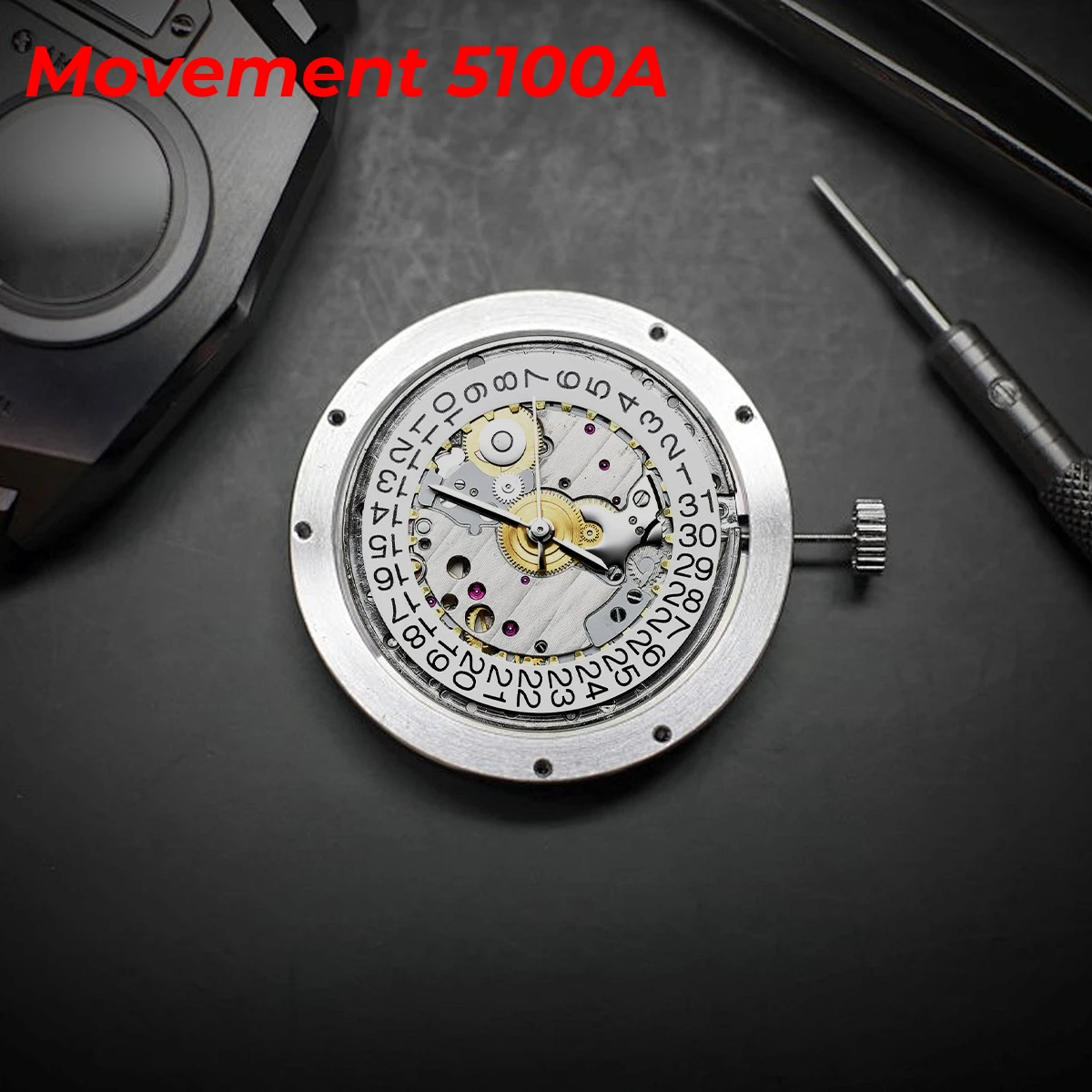 Applicable To Watch Movement 5100A Movement, Pearl Servo Movement Lettering Version, Three-pin Single Calendar Automatic