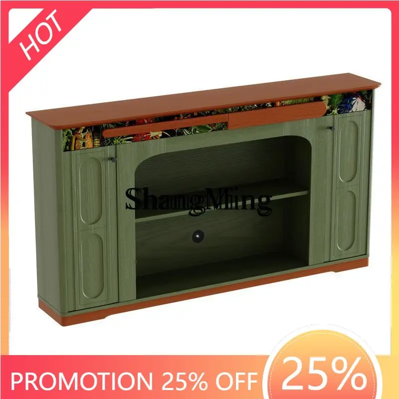 

ZYY retro solid wood fireplace cabinet household living fireplace decoration TV cabinet integrated