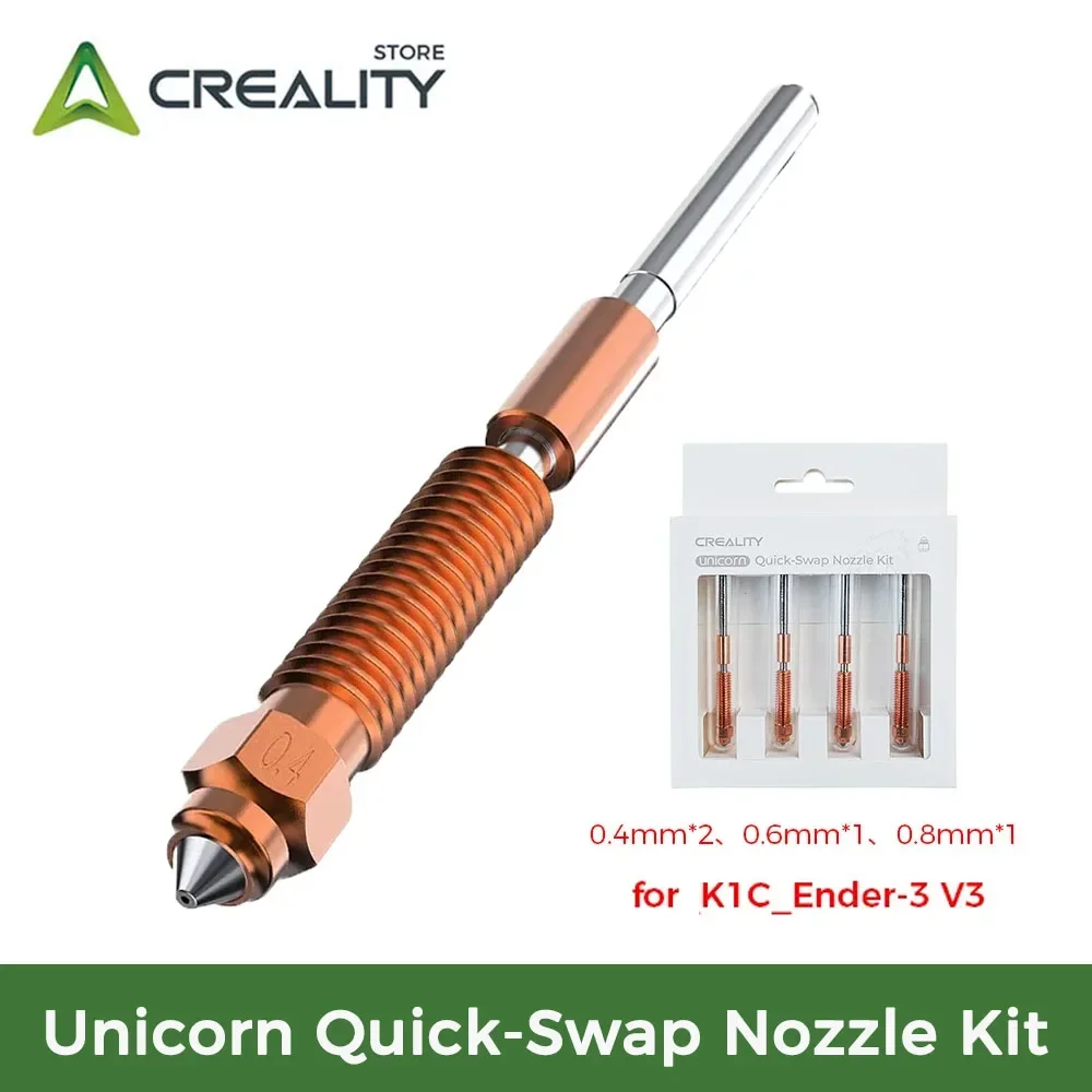 Creality K1C_Ender-3 V3 Unicorn Quick-Swap Nozzle Kit Swift Installation High-Flow Printing Upgraded Material Nozzle Kit