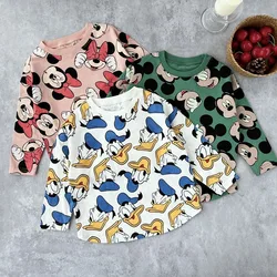 Mickey Minnie Long Sleeved T Cartoon Loose Bottom Shirt For Boys And Girls Spring And Autumn Thin Long T