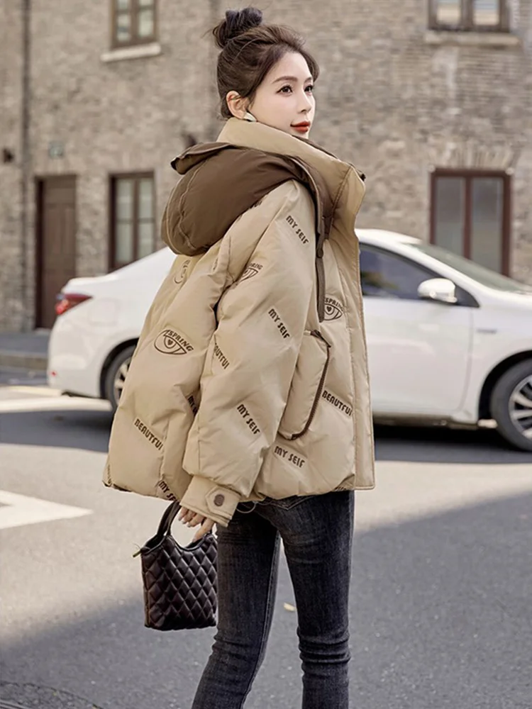 

Sli ort Bread Sle Cotton Jaet Women's Winter Faionable Versatile Cact Size ular Korean Version Coat