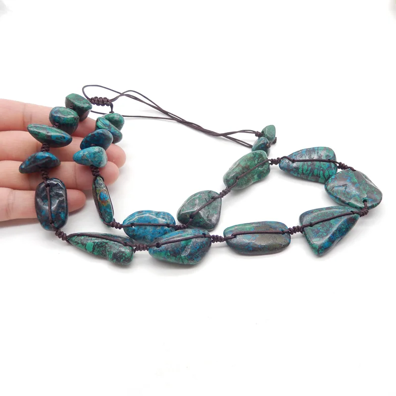 

B&F Handmade Chrysocolla Pendants, Genuine Natural stone beads, Unique Stones for jewelry & DIY Earring Beads