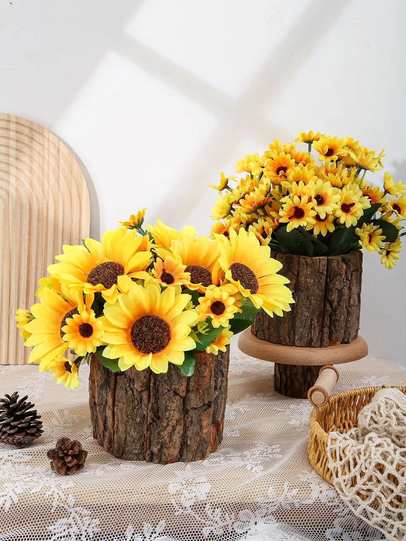 Künstliche Sonnenblumen, Sträucher, Kunstblumenstrauß für Garten, Zuhause, Hochzeit, Café, Laden, Partydekoration – Detail 6