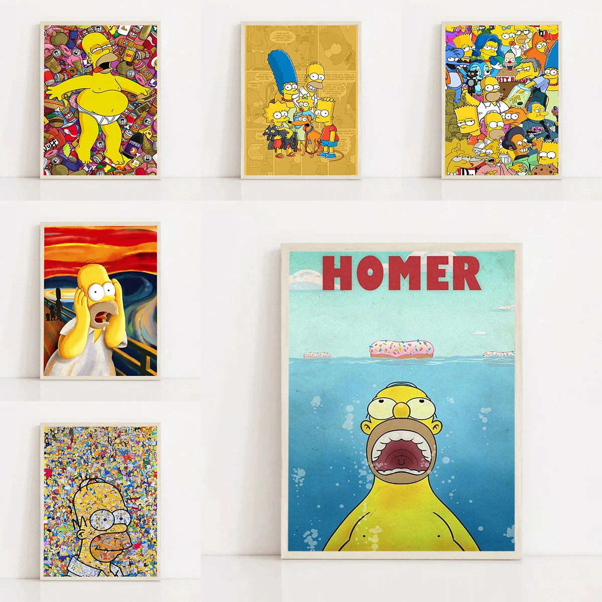 the S-Simpsoning Cartoon Wall Decoration for Home Decorations Large Paintings Modern Living Room Decoration Decorative Painting