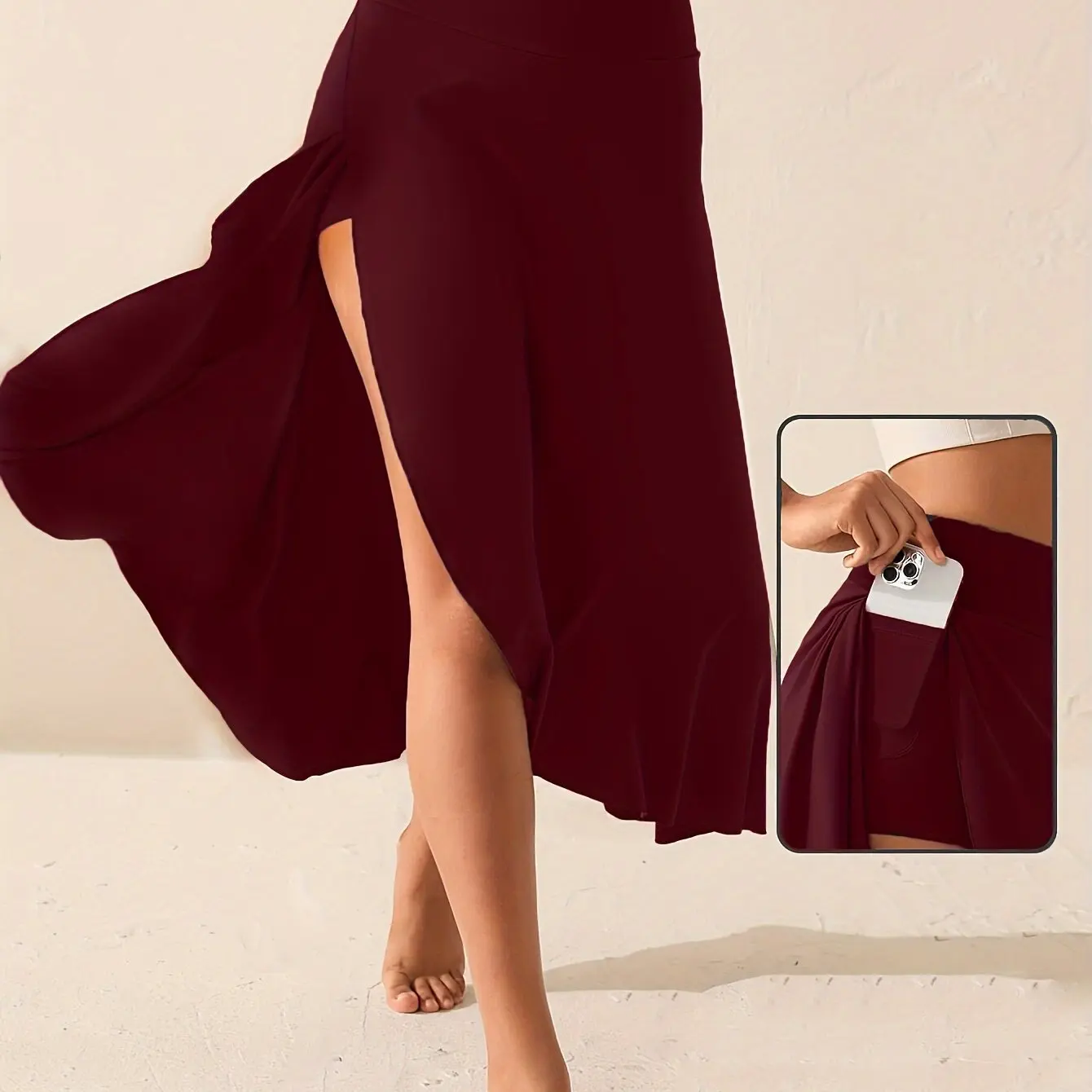 Popular women's irregular temperament, elegant ruffle edge fashionable and solid color half length skirt