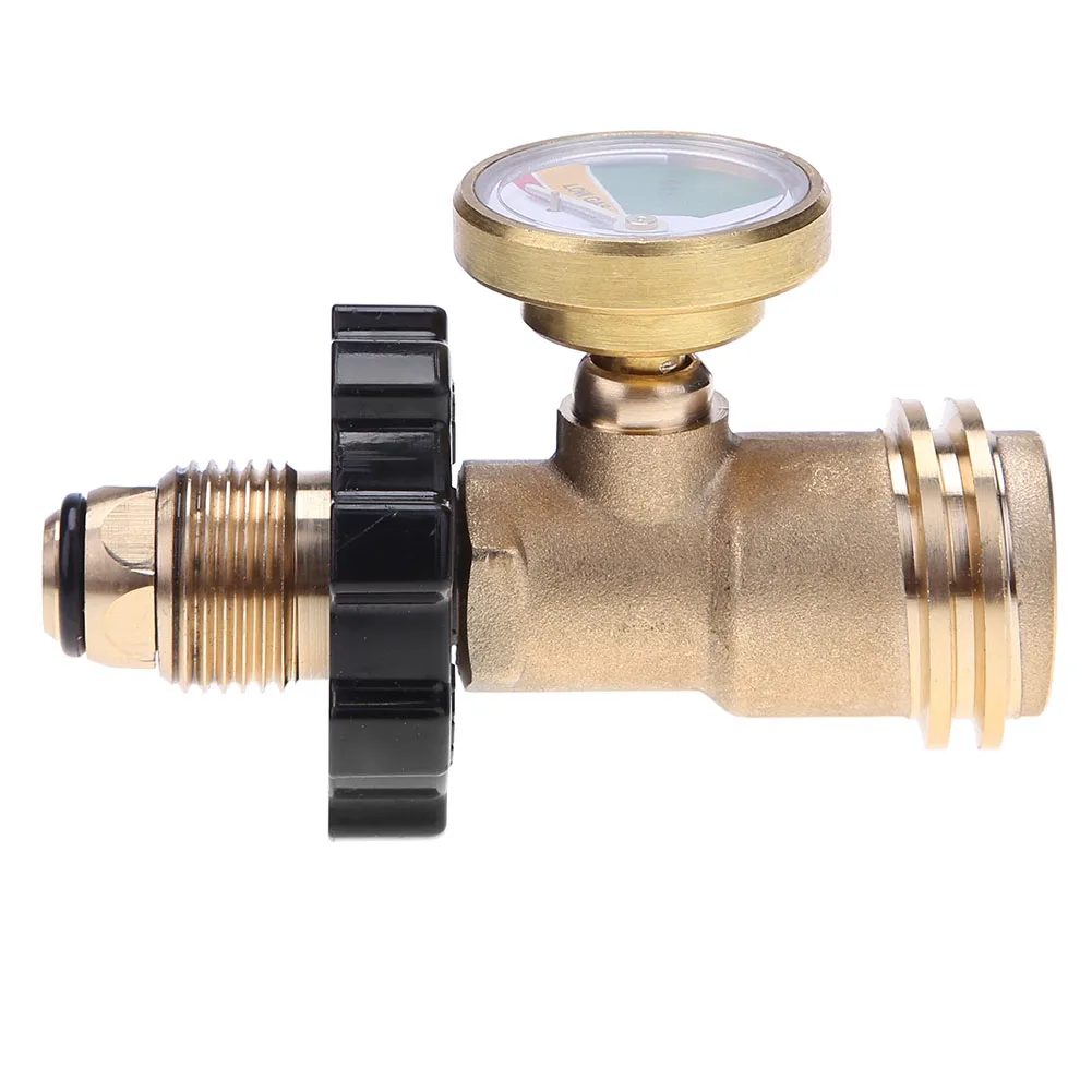 POL Propane Gas Gauge Meter Tank Type1 Propane Tank Adapter Universal Pressure Gauge Connector for QCC1 Built-in Leak Detector