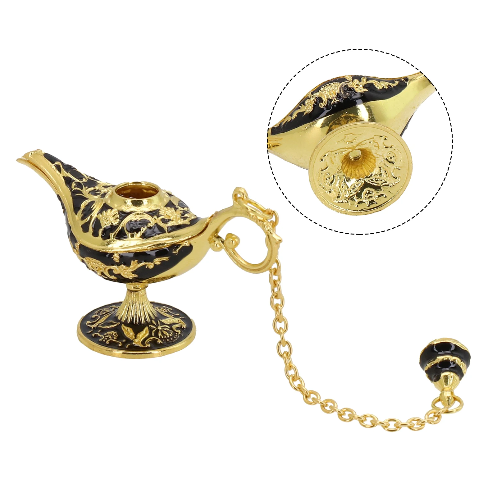 12cm Classic Hollow Legend Aladdin Genie Lamp Incense Burners Magic-Genie Wishing Lamp Home Festivals Decor Gift