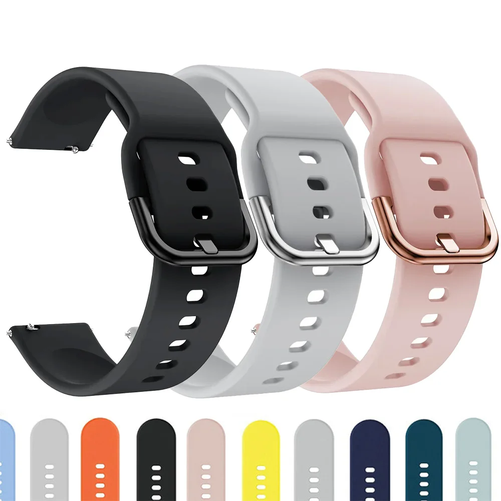 Silicone band For Amazfit GTS 4/3/2e/GTS2 Mini/GTR 20mm 22mm  42mm-47mm/GTR 4/3 Pro/2/2e Sport Bracelet Amazfit bip watch strap