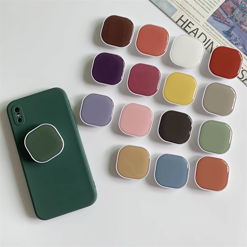 Macaron Square Holder Grip Finger Phone Stand Griptok for iPhone Samsung Xiaomi Popped Socket