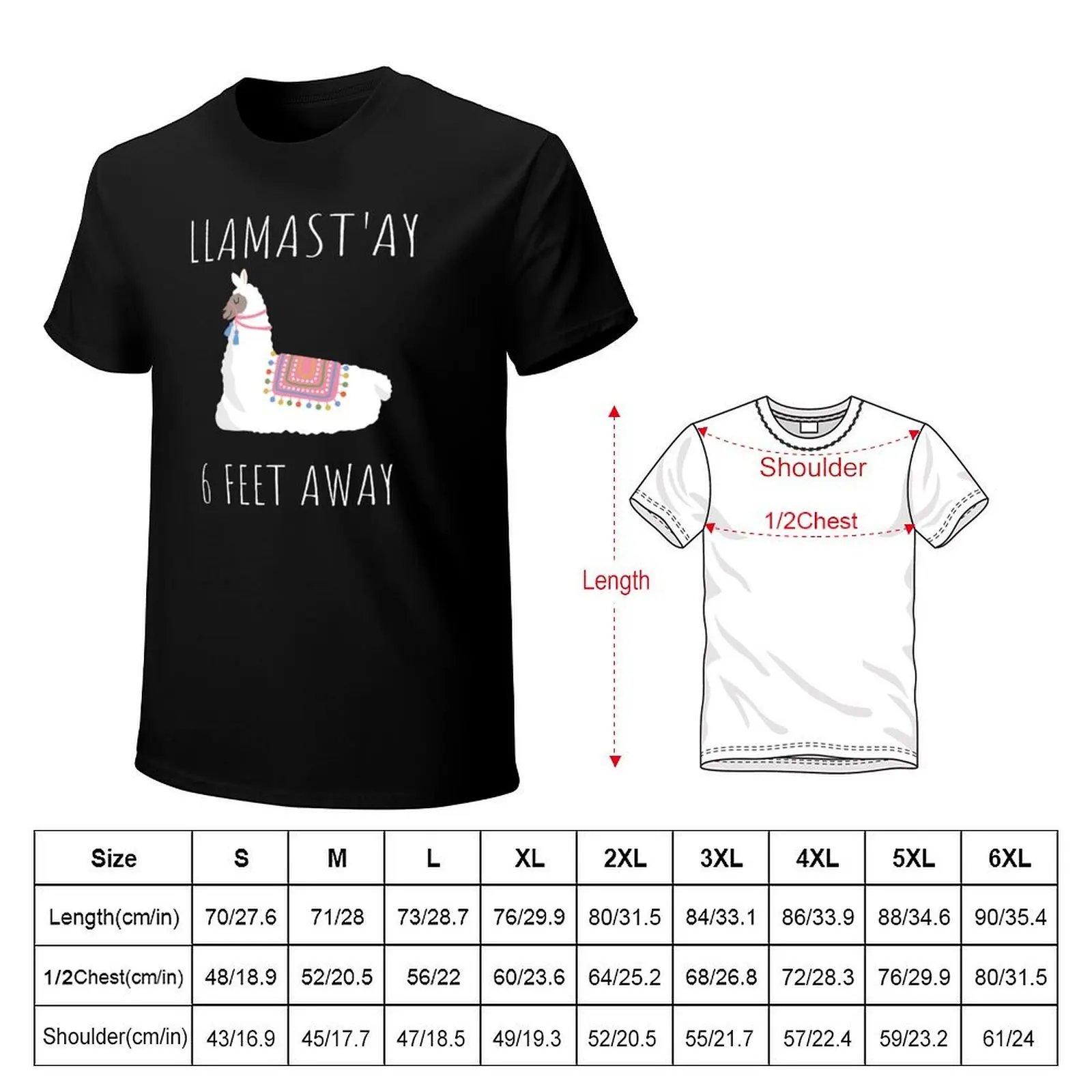 LLlamast'ay 6 Feet Away Yoga , Llama Social Distancing Gift, Sarcastic Quarantine Humour Quote Apparel T-Shirt
