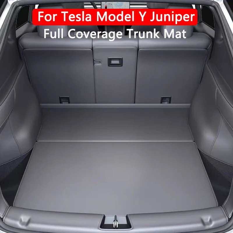 For Tesla Model Y Juniper Trunk Mat Full Coverage Trunk Both Side Guards Seat Backrest Protective Pad Cargo Liner Anti Dirty Mat