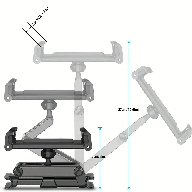 Car Tablet Holder, Headrest Mount Adjustable Stand Cradle Compatible With 5