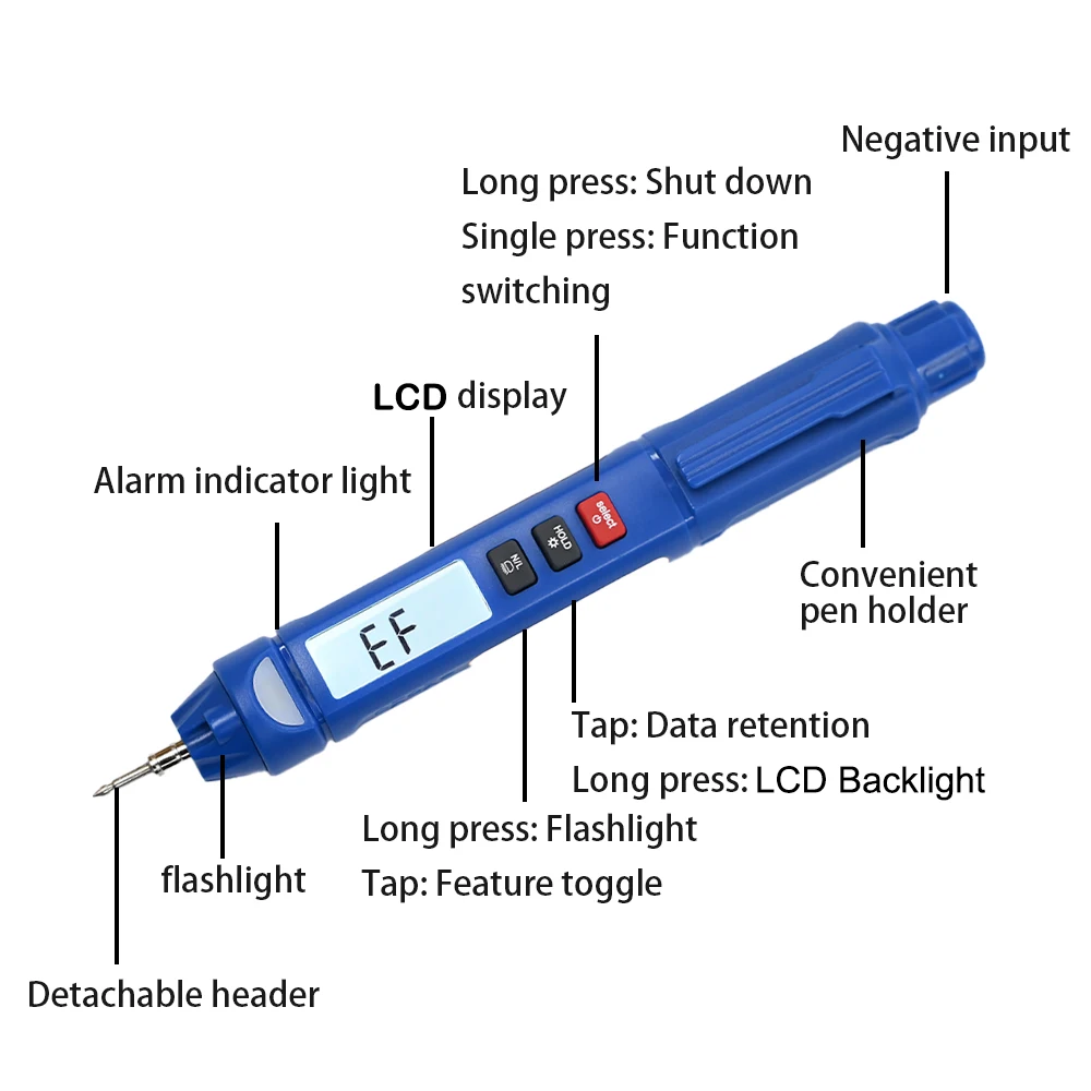 yantyuu○1 YAXUN YX9901 Hand-held Mini Pen Smart Digital Multimeter With Live