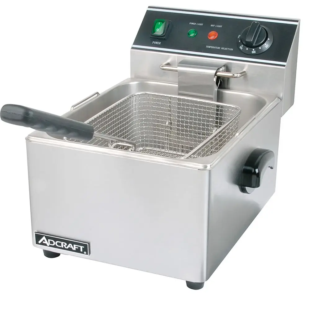 

Single Tank Deep Fryer with Faucet, 6 Liter, HeavyDuty with Thermostatic Controls, NSF Certified, 120V, 15 lb. Capacity, Stainl