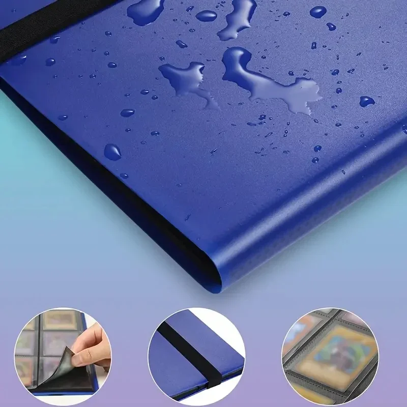 حافظة بطاقات تجارية مميزة من مادة البولي بروبيلين مكونة من 9 جيوب، تحمل 360 بطاقة، وجيوب تحميل جانبية، وألبوم جامعي مرن ومتين