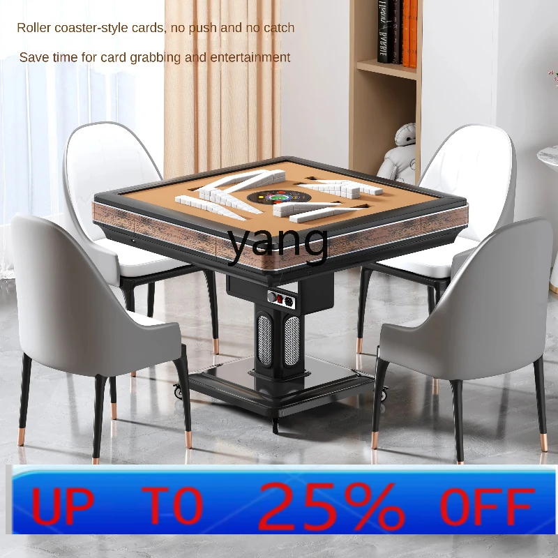 jq  Card-Free Mahjong Machine Roller Coaster Folding Automatic Electric Mahjong Table Chess and Card Room Dedicated